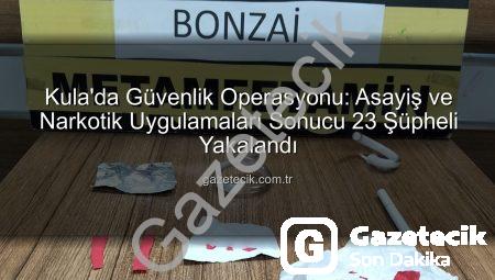 Kula’da Güvenlik Operasyonu: Asayiş ve Narkotik Uygulamaları Sonucu 23 Şüpheli Yakalandı